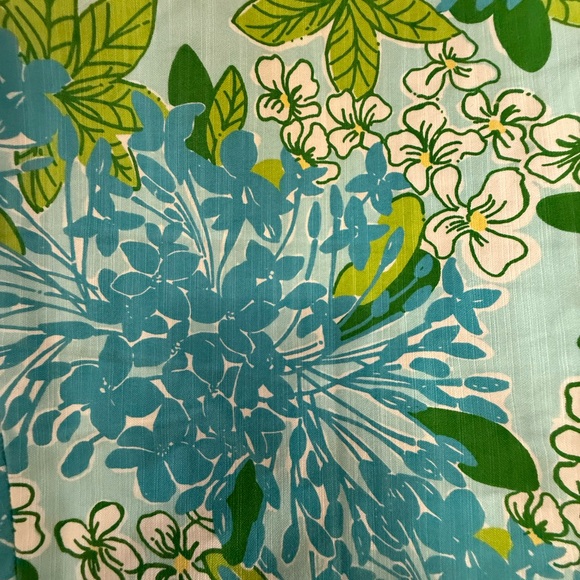 Lilly Pulitzer Originals Resort Fit Floral Blue and Green Crop Pants Size 8 - Picture 8 of 8